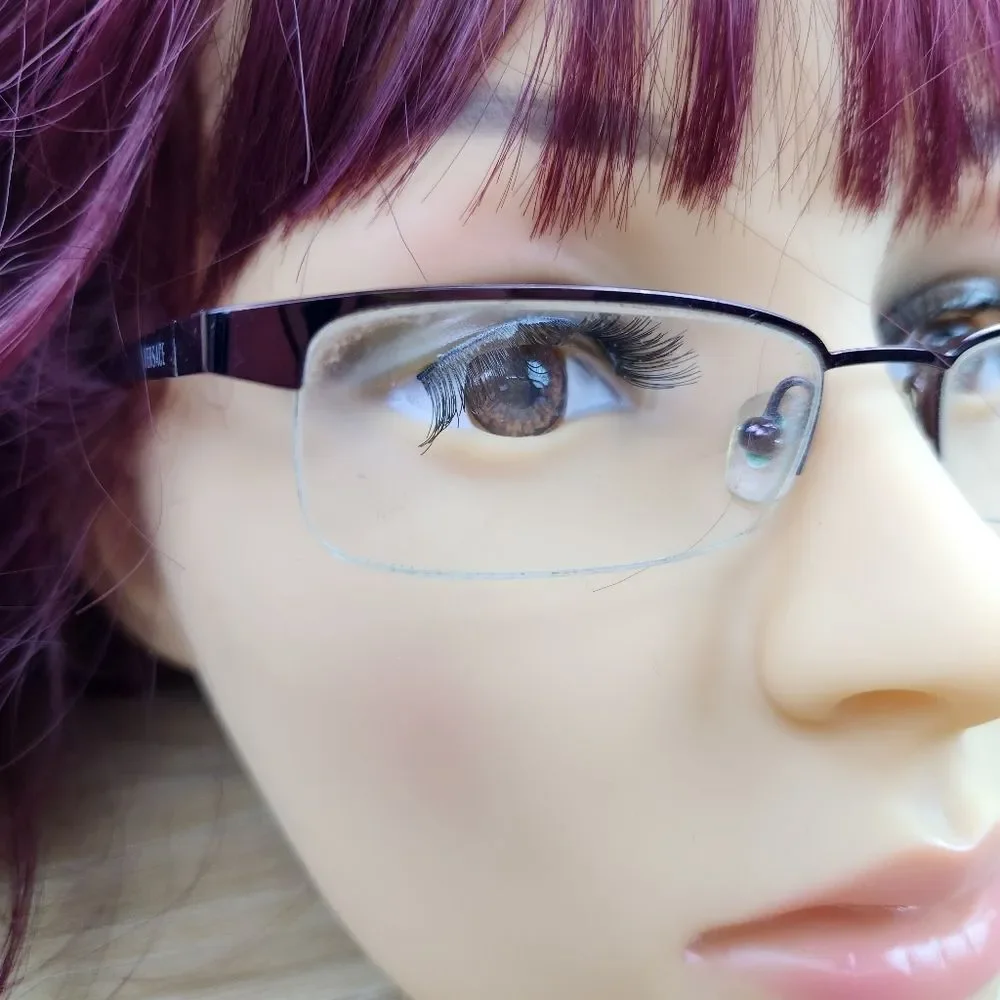 💜Vintage Versace Plum Rimless Eyeglasses & Hardshell Case